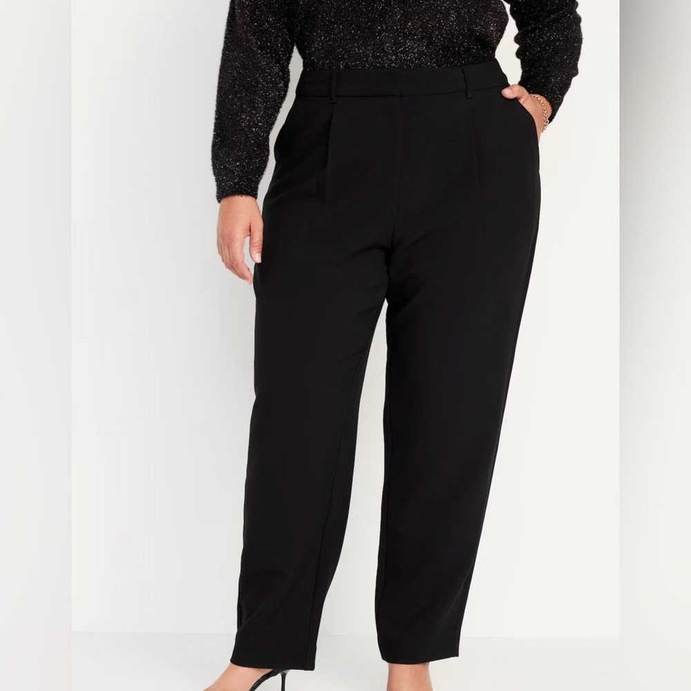 Old Navy Woman’s Plus 2X Black Extra High-Waisted Taylor Trouser Straight Pants